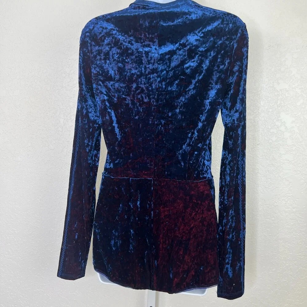 We Are HAH Hot as Hell Crushed Velvet Long sleeve Saffire&Ruby lace NWT M Whimsy